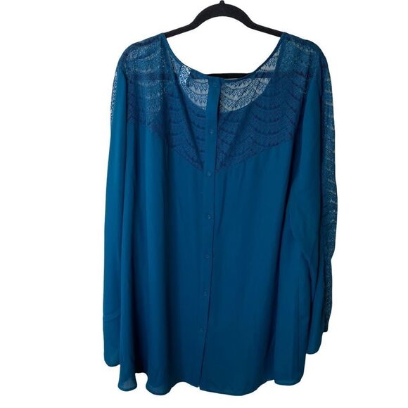 Torrid Lace Button Back Blouse Sz 4 - Picture 3 of 5